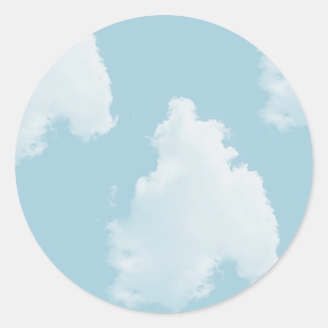 Blue Skies Clouds Classic Round Sticker (Front)