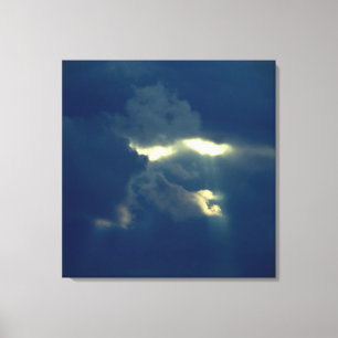 Blue skies, Clouds face Canvas Print