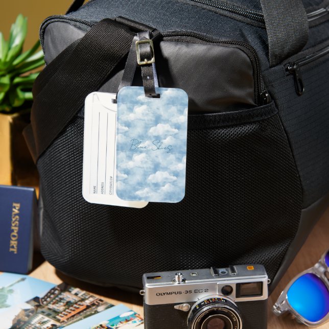 Blue Skies Clouds   Luggage Tag (Front & Back)