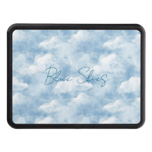 Blue Skies Clouds Tropical White Flowers Hitch Cover
