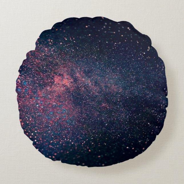 Blue skies filled of stars round pillow (Front)
