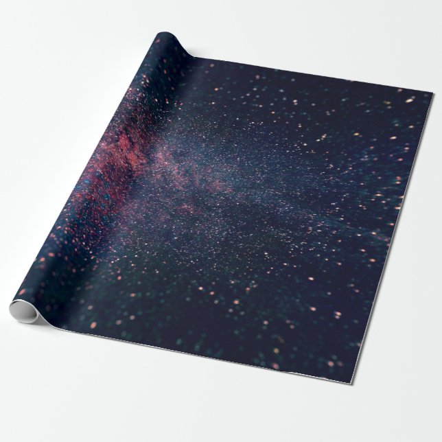 Blue skies filled of stars wrapping paper (Unrolled)