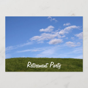 Blue Skies Green Grass Retirement Party Invitation