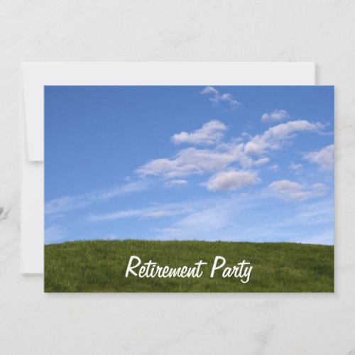 Blue Skies Green Grass Retirement Party Invitation