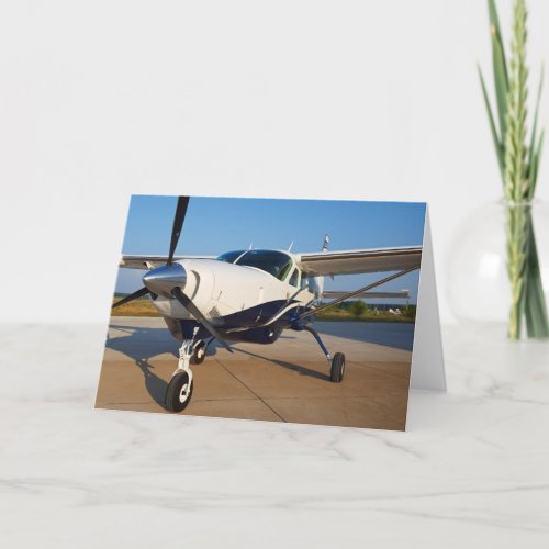 Blue Skies Inspirational Airplane Card