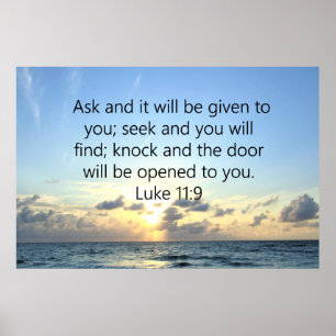 BLUE SKIES LUKE 11:9 OCEAN PHOTO DESIGN POSTER