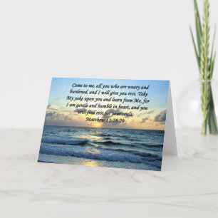 BLUE SKIES MATTHEW 11:28 SUNRISE PHOTO DESIGN CARD