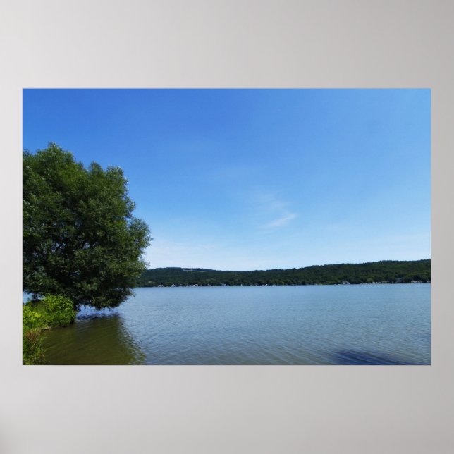 Blue Skies over Otisco Lake Poster (Front)