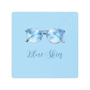 Blue Skies Sunglasses Metal Print