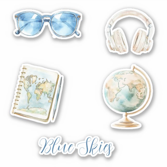 Blue Skies Sunglasses Sticker (Front)