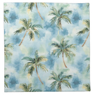 Blue Skies Tropical Island Palm Trees Cloth Napkin