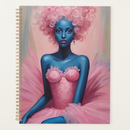 Blue Skinned Ballerina in Pink Tutu Planner