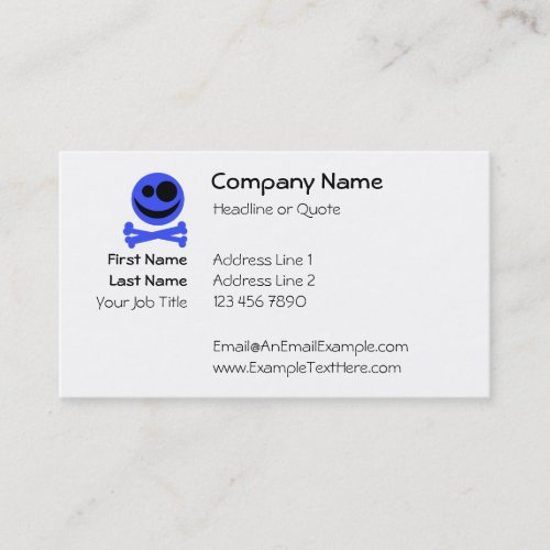 Blue Skull and Crossbones. Business Card
