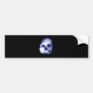 Blue Skull Bumper Sticker
