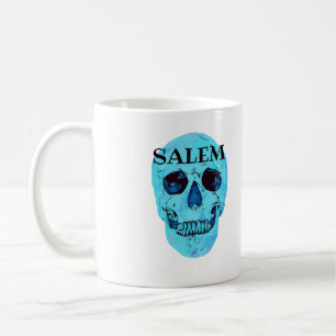 Blue Skull Coffee Mug, Salem Massachusetts Mug