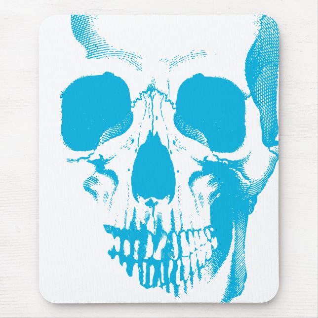 Blue Skull Face Mouse Pad (Front)