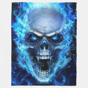 BLUE SKULL FLEECE BLANKET