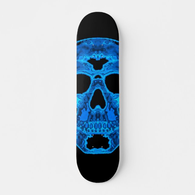 Blue Skull Horror Mask Skateboard Deck (Front)