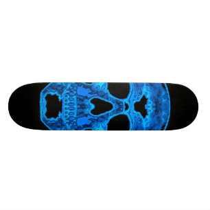 Blue Skull Horror Mask Skateboard Deck