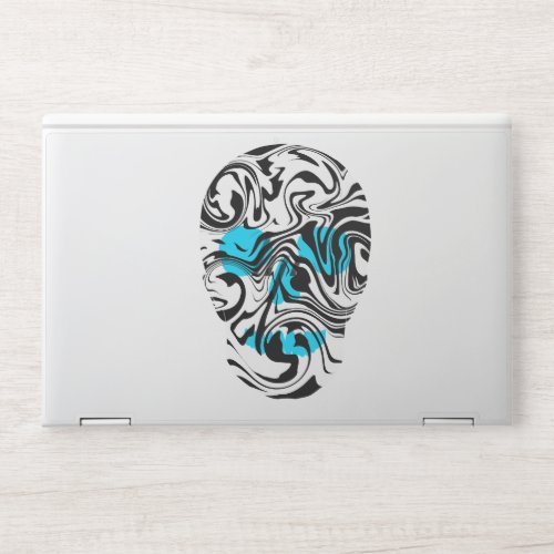 Blue skull HP laptop skin