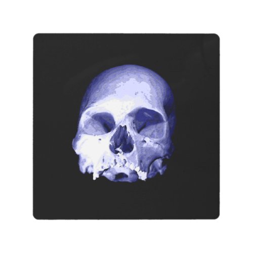Blue Skull Metal Print