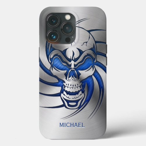 Blue Skull Metallic Look Case_Mate iPhone Case