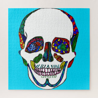 Blue Skull Mosaic Puzzle