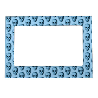 Blue Skull Pattern. Magnetic Picture Frame