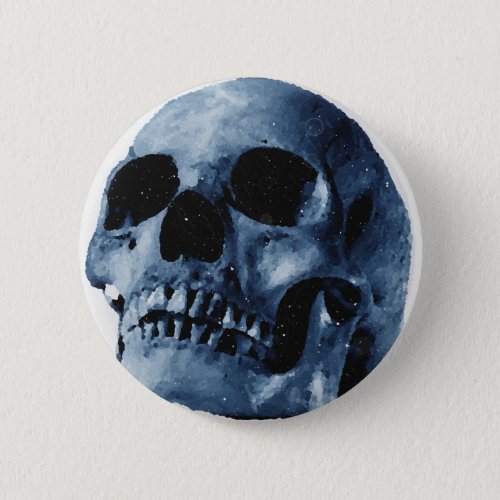 Blue Skull Pinback Button