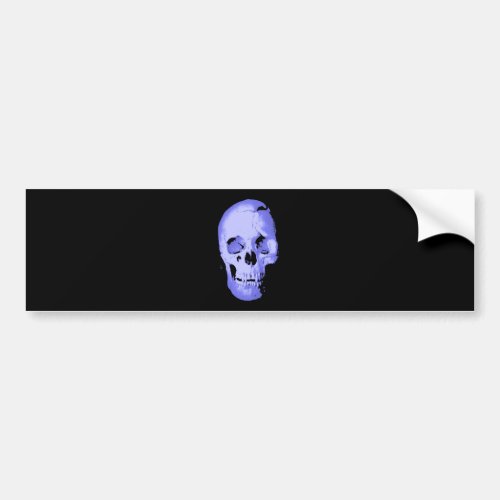 Blue Skull Pop Art Fantasy Bumper Sticker