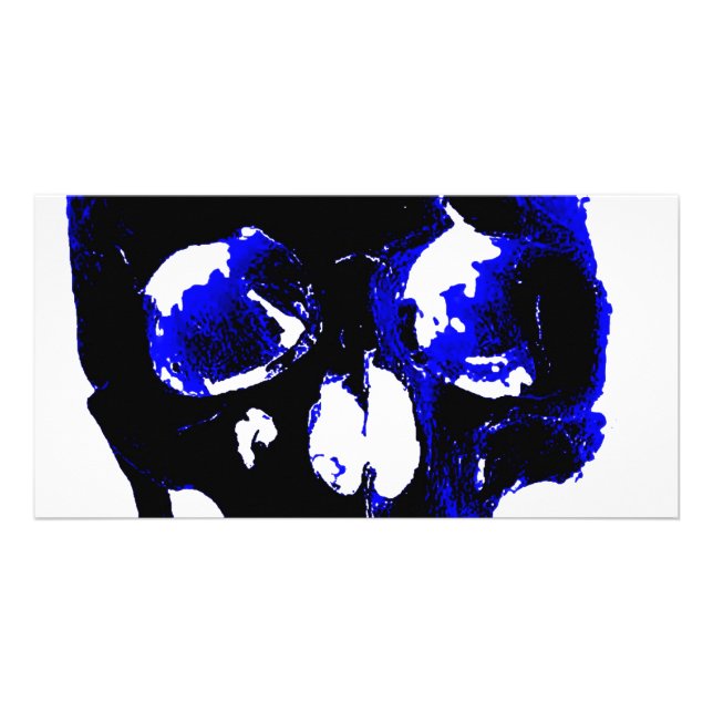 Blue Skull Pop Art Fantasy Card (Front)