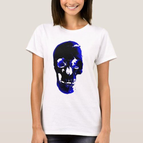 Blue Skull Pop Art Fantasy T_Shirt