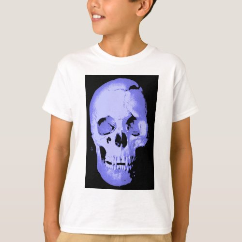 Blue Skull Pop Art Fantasy T_Shirt