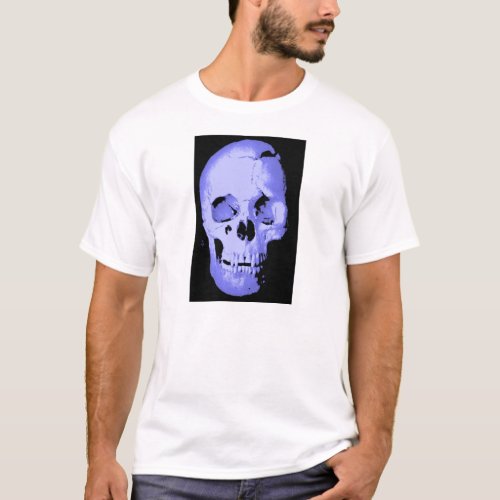 Blue Skull Pop Art Fantasy T_Shirt