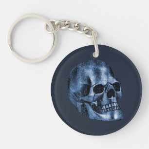  Blue Skull Scary Cool and Unique Gothic Halloween Keychain