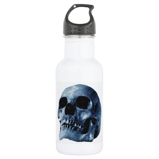 Blue Skull Stainless Steel Water Bottle (Front)