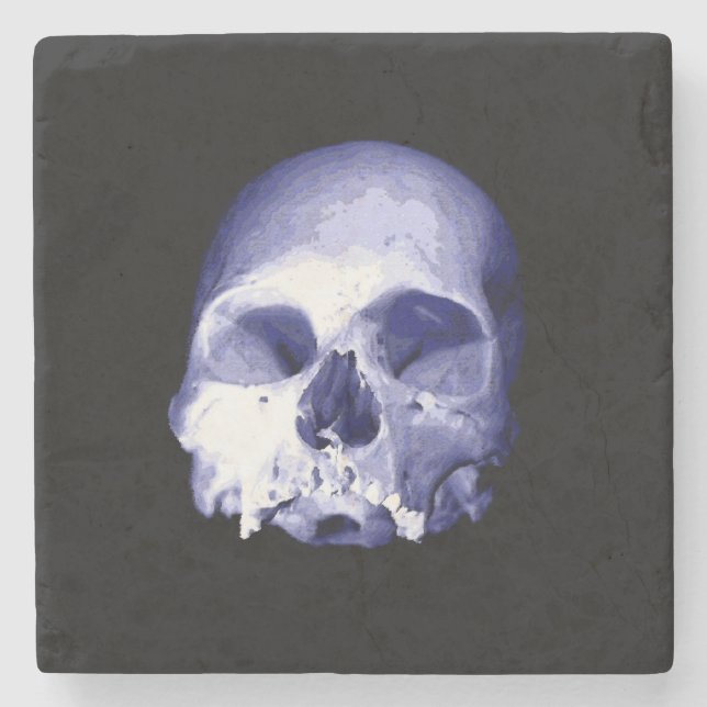 Blue Skull Stone Coaster (Front)