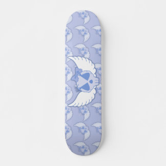 Blue Skull With Wings Skateboard