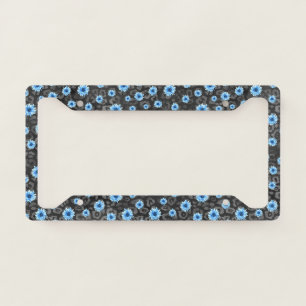 Blue Skulls and Sunflower Series Design 2  License Plate Frame