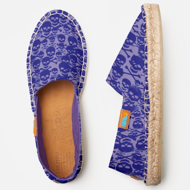 Blue Skulls & Crossbones Espadrilles (Side)