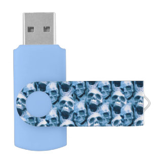 Blue Skulls Flash Drive