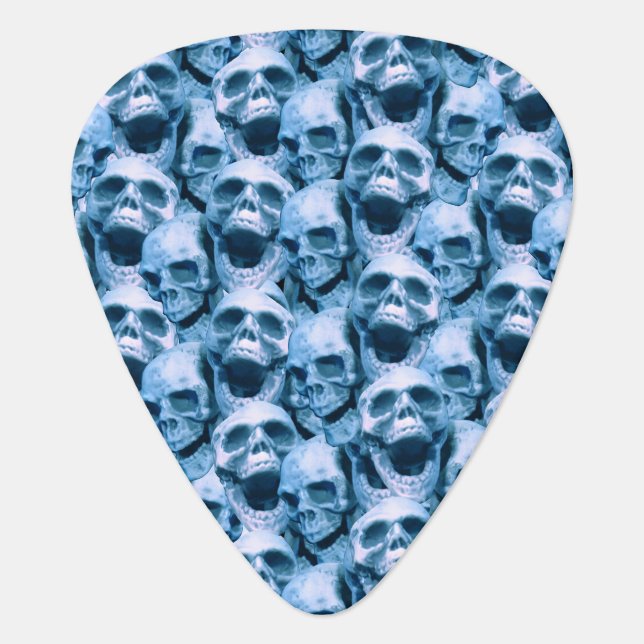 Blue Skulls Guitar Pick (Front)