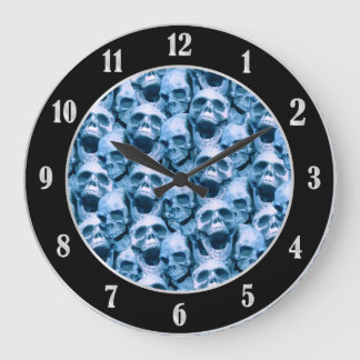 Blue Skulls Large Clock