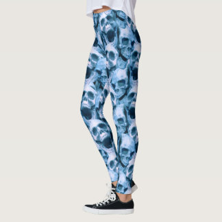Blue Skulls Leggings