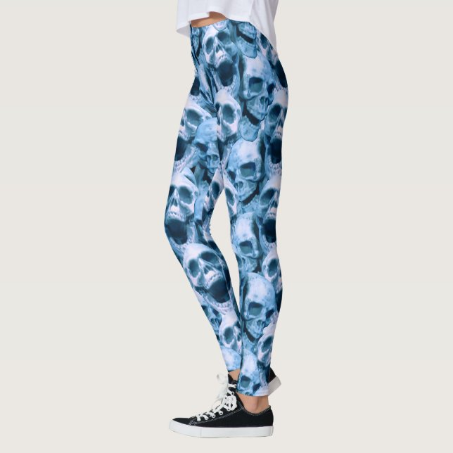 Blue Skulls Leggings (Left)