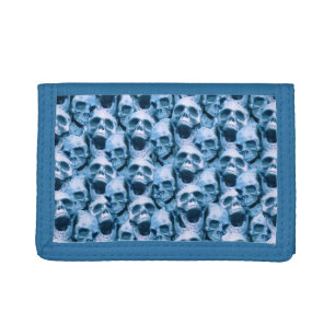 Blue Skulls Trifold Wallet