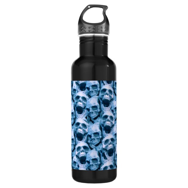 Blue Skulls Water Bottle (Front)
