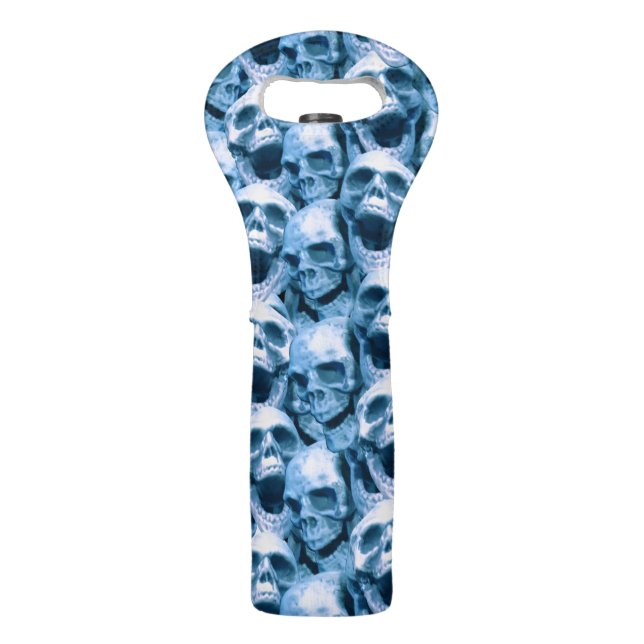 Blue Skulls Wine Bag (Front)