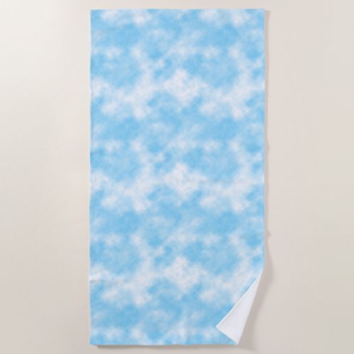 Blue Sky and Cloud Art Custom Beach Towel