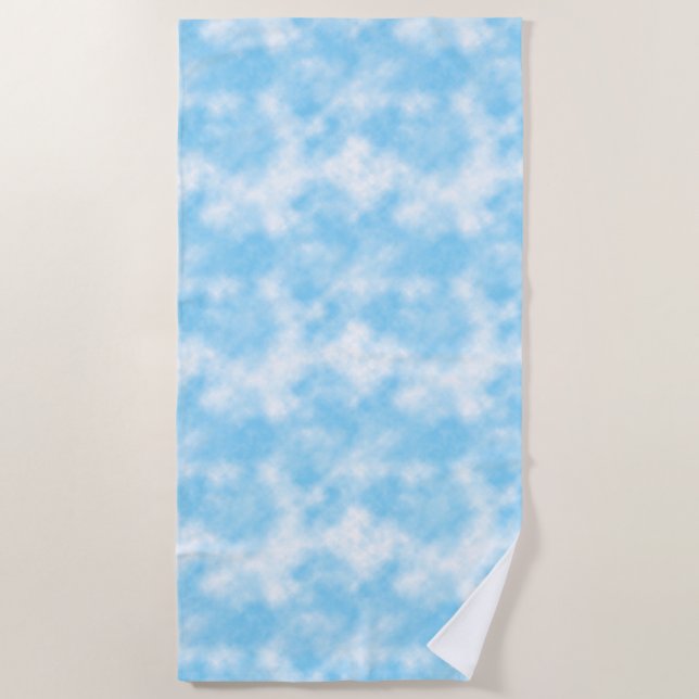 Blue Sky and Cloud Art Custom Beach Towel (Front)
